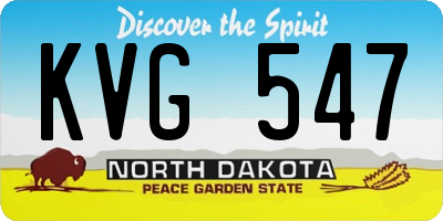 ND license plate KVG547