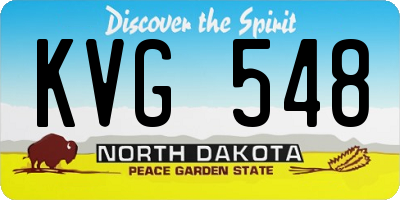 ND license plate KVG548