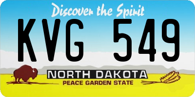 ND license plate KVG549