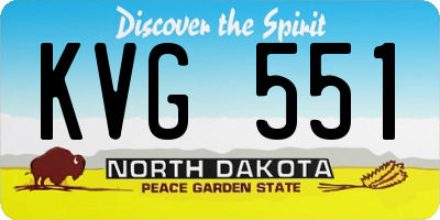 ND license plate KVG551