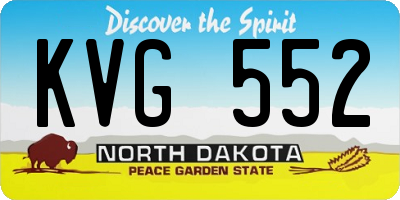 ND license plate KVG552