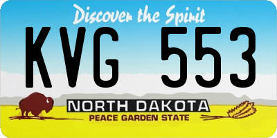 ND license plate KVG553