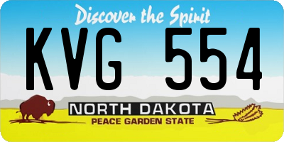 ND license plate KVG554
