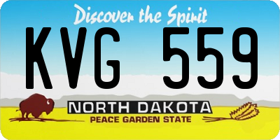 ND license plate KVG559