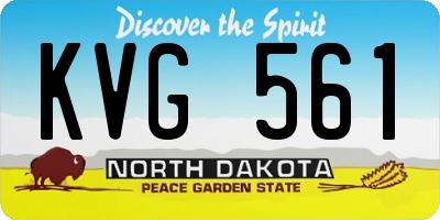 ND license plate KVG561