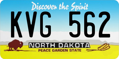 ND license plate KVG562