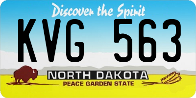 ND license plate KVG563
