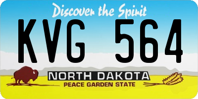 ND license plate KVG564