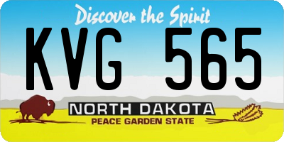 ND license plate KVG565