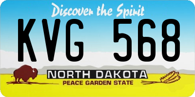 ND license plate KVG568