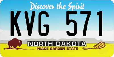 ND license plate KVG571