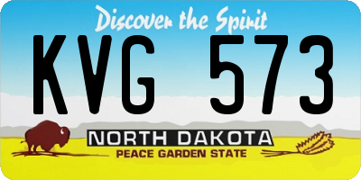 ND license plate KVG573