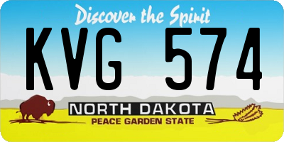 ND license plate KVG574