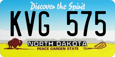 ND license plate KVG575