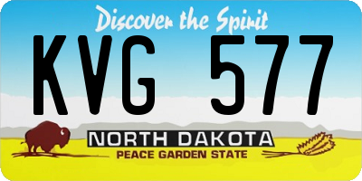 ND license plate KVG577