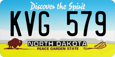 ND license plate KVG579