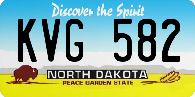 ND license plate KVG582