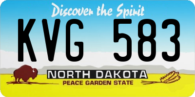 ND license plate KVG583