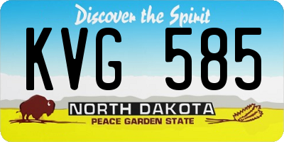 ND license plate KVG585