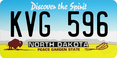 ND license plate KVG596