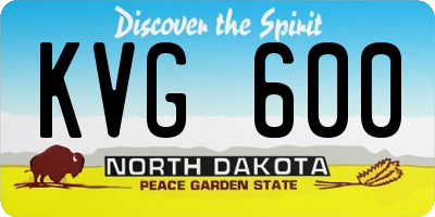 ND license plate KVG600
