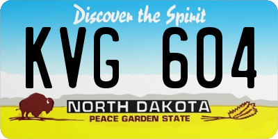 ND license plate KVG604