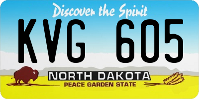 ND license plate KVG605