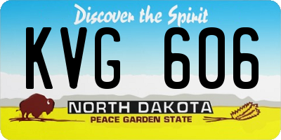 ND license plate KVG606