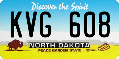 ND license plate KVG608