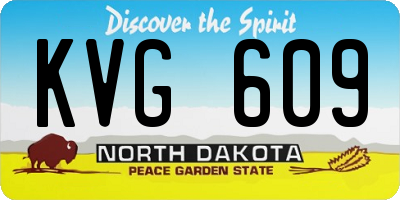 ND license plate KVG609