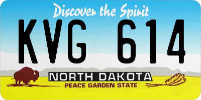 ND license plate KVG614