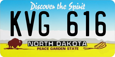 ND license plate KVG616