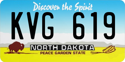 ND license plate KVG619