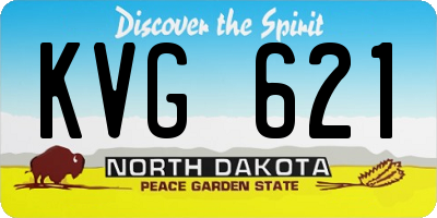 ND license plate KVG621