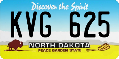 ND license plate KVG625