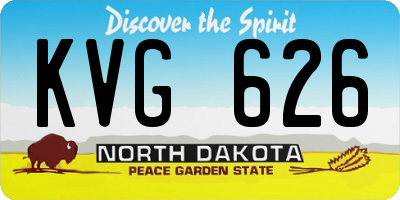 ND license plate KVG626