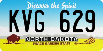 ND license plate KVG629