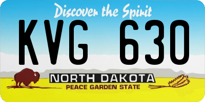 ND license plate KVG630