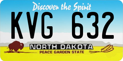 ND license plate KVG632