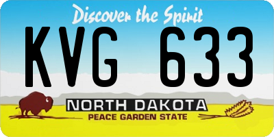ND license plate KVG633