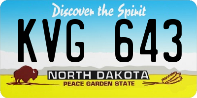 ND license plate KVG643