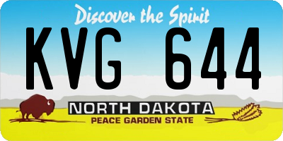 ND license plate KVG644