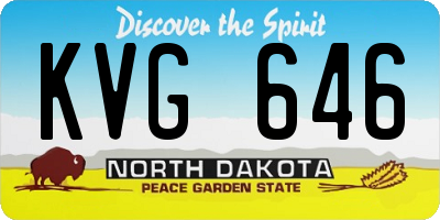 ND license plate KVG646