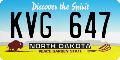 ND license plate KVG647