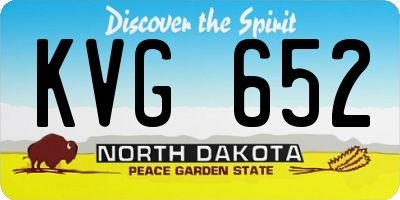 ND license plate KVG652