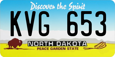 ND license plate KVG653