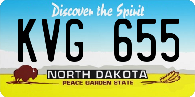 ND license plate KVG655