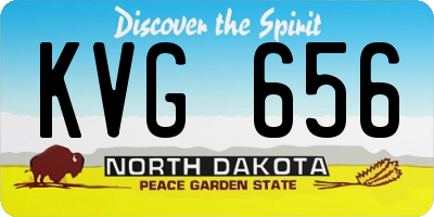 ND license plate KVG656