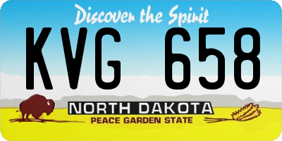 ND license plate KVG658