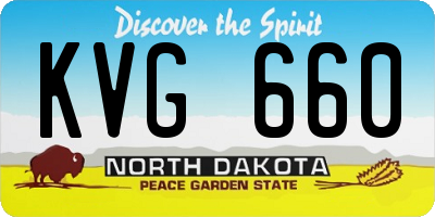 ND license plate KVG660